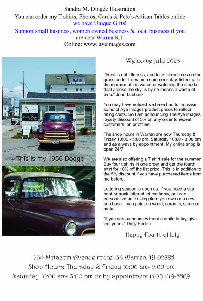 My 1956 Dodge Truck, July newsletter